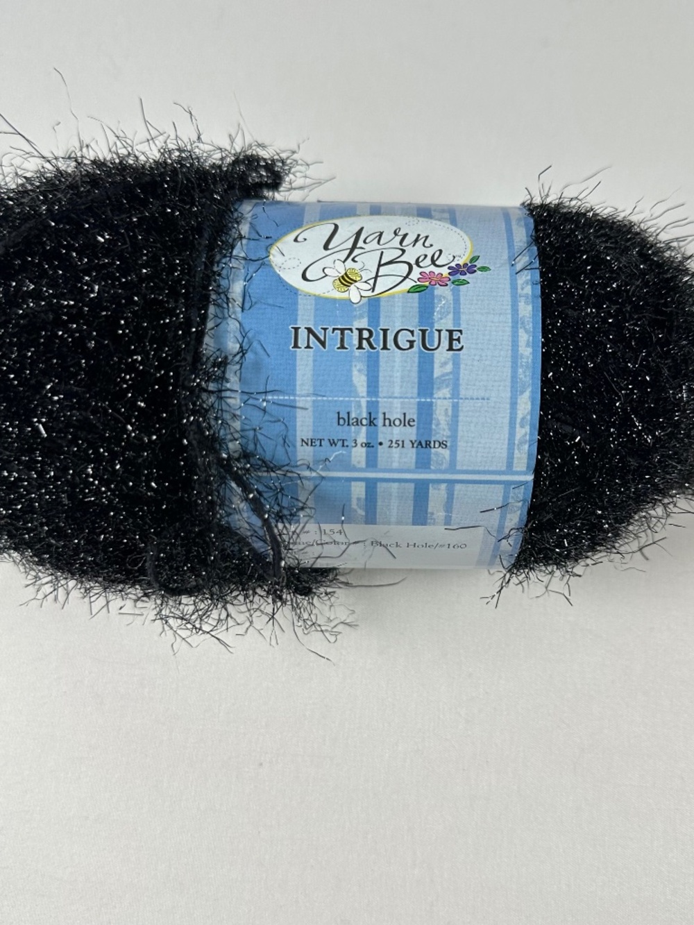Yarn Bee Intrigue Yarn Black Hole #1160 Sparkle Eyelash Discontinued 2005